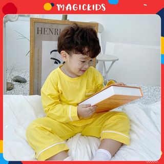 Bộ cotton dài tay cho bé trai bé gái Magickids quần áo trẻ em thu đông co giãn thấm hút mồ hôi BR21042 giá sỉ