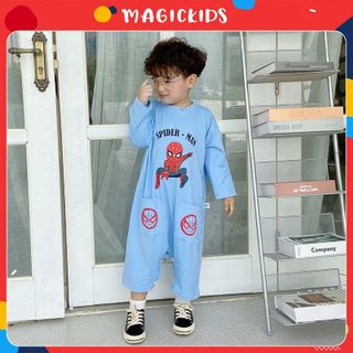 Bộ ngủ liền thân dài tay cotton cho bé trai bé gái Magickids quần áo trẻ em dáng rộng BL21002 giá sỉ