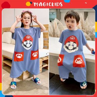 Bộ body ngủ liền thân form rộng size đại cho bé trai bé gái cotton mềm mại thoáng mát in hoạt hình Magickids BL21001 giá sỉ