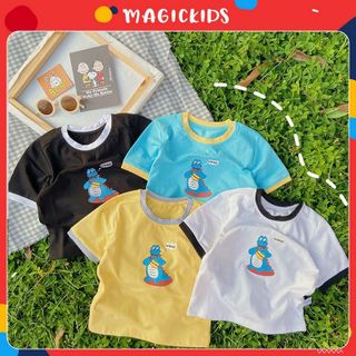 Áo thun cộc tay trẻ em MAGICKIDS in hình khủng long dễ thương dành cho bé trai giá sỉ