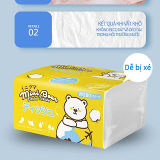 Khăn giấy bỏ túi Minibear 210 tờ 4 lớp 1 cây 8 gói
