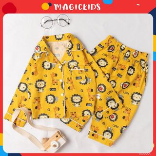 Bộ đồ ngủ cho bé Magickids họa tiết con vật đáng yêu mềm mại thoáng mát BR20017 giá sỉ