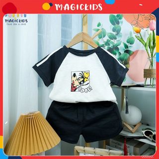 Đồ bộ bé trai Magickids áo thun cộc tay quần đùi cotton in hình chú chó pluto Quần áo trẻ em 1 2 3 4 5 6 7 tuổi BR22027 giá sỉ