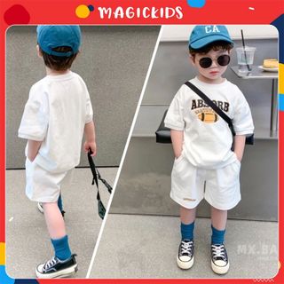 Đồ bộ quần áo bé trai cộc tay Magickids áo thun quần đùi cotton in quả bong thoáng mát cho trẻ em đi học đi chơi BR22022 giá sỉ