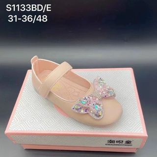 Giày búp bê trẻ em đính nơ lấp lánh