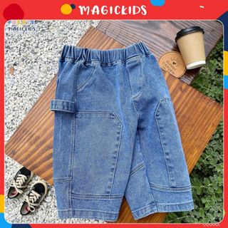 Quần lửng jean form rộng Magickids cho bé trai đi học đi chơi cạp chun co giãn phong cách Hàn Quốc QĐ22018 giá sỉ