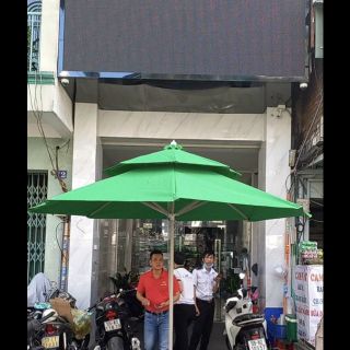 Dù tròn chính tâm, dù 2 tầng, dù cafe, đường kính 3m ( đã bao gồm đế bê tông)