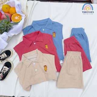 Bộ ba lỗ tanktop bé trai bé gái cotton thoáng mát thêu gấu cổ đức Magickids Quần áo trẻ em đi chơi đi học BR22013 giá sỉ