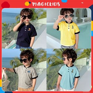 Áo thun polo cho bé trai cổ tàu chất cá sấu thoáng mát thêu hoạt hình Magickids Áo có cổ trẻ em đi học đi chơi AO22029 giá sỉ