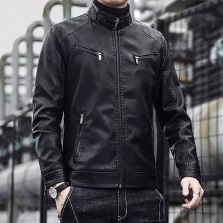 Áo Khoác Da Nam Kéo Ngưc Lót Dù Da02