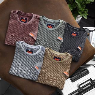 Áo thun cotton nam, áo thun nam, chất cotton thoáng mát, hiệu ứng wash cao cấp size từ 50kg- 85kg