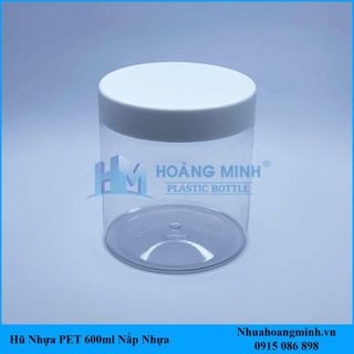 Hũ nhựa PET 600ml nắp nhựa