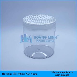 Hũ nhựa PET 600ml nắp nhựa