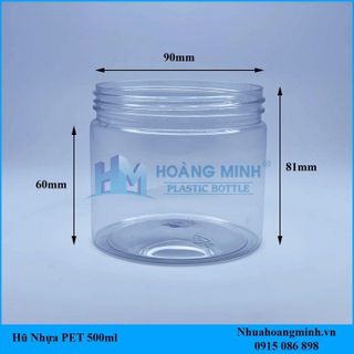 Hũ nhựa PET nắp nhôm 500ml