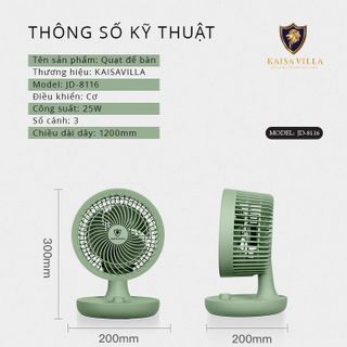 Quạt để bàn tuần hoàn không khí Kaisavilla JD-8116