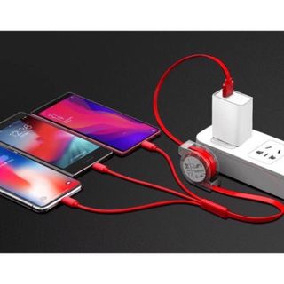 Cáp Sạc Siêu Nhanh dây rút siêu bền 3 đầu [FREESHIP] dây rút thu gon USB đa năng 3 đầu sạc giá sỉ