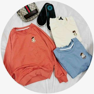 Áo sweater thêu chó cute