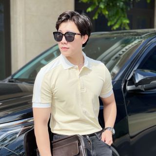 POLO NAM MÀU TRƠN PHỐI MÀU VAI HOKO