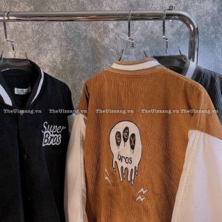 Áo khoác nhung 2 lớp lót dù, thêu mặt quỷ bross from 70kg