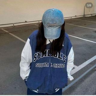 Áo khoác nhung cổ bẻ kiểu bomber logo thêu symbolic