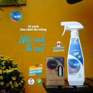 {Combo 3 ống} Chai xịt rửa lau chùi đa năng 3E KLEEN sinh học đến từ Canada
