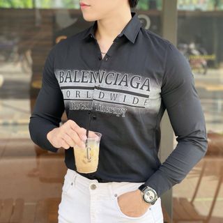 ÁO DÀI TAY SƠ MI NAM VẢI ĐŨI IN CHỮ