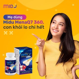 Thực phẩm bổ sung canxi MIDU Mena Q7 360mcg kết hợp cùng Vitamin D3 và Q7 hàm lượng cao