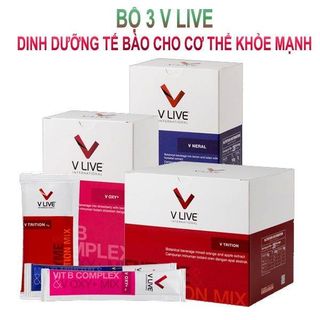 Combo bộ 3 thực phẩm dinh dưỡng tế bào VLive - Voxy - Vtrition - Vneral, khai thông mạch máu tắc nghẽn