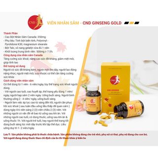 Viên nhân sâm Canada CND GINSENG GOLD Gốc rễ của sức khoẻ 500MG