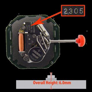 LÕI MÁY 2305 - 2 LỊCH - 3 KIM . MÁY KẸP ( XEM LỊCH 3H-6H )