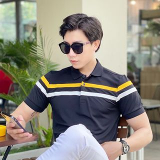 THUN POLO PHỐI CHẠY DÂY NGANG MẪU MẶC NHÀ HOKO