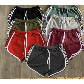 Quần đùi short nữ thun cotton in 2 bên sườn co giãn thoải mái thich hợp mặc nhà, tập gym, mặc trong váy