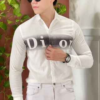 ÁO NAM SƠ MI DÀI TAY LOANG MÀU IN CHỮ