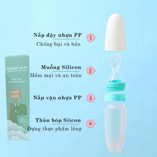 Bình thia ăn dặm silicon cao cấp CkBebe