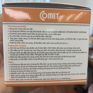 Đèn Pin Sạc Led Đội Đầu Comet CRT1614 2W có choá rời lắp vào đổi màu ánh sáng từ Trắng sang Vàng