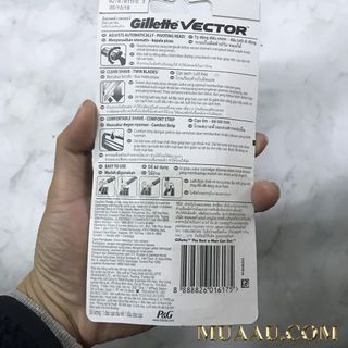 Dao Cạo Râu Gillette Vector Chính Hãng! Bàn Cạo Gillette Vector Giá Rẻ! MuaAu Mall Sỉ Lẻ (Cán + 1 Lưỡi Dao Đi Kèm)