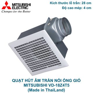[Mã BMBAU100 giảm đến 100K đơn 499K] Quạt hút âm trần nối ống gió Mitsubishi VD-18Z4T5 31W Made in ThaiLand giá sỉ