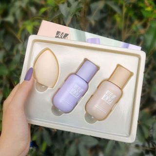 Bộ kem nền Che khuyết điểm & Sáng Mịn Da BEST, sỉ 50k/bộ 2 chai kem & 1 bông tán hồ lô