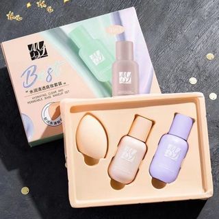 Bộ kem nền Che khuyết điểm & Sáng Mịn Da BEST, sỉ 50k/bộ 2 chai kem & 1 bông tán hồ lô
