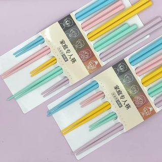 Set 5 đôi đũa màu pastel xinh xắn, Đũa sợi thủy tinh và polyme chịu nhiệt cao