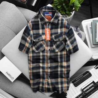 Áo sơ mi nam, áo sơ mi tay ngắn chất liệu 100% cotton, bảng màu hot dễ mang, size từ 55kg-85kg