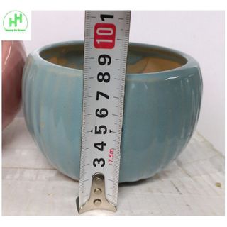 Bộ 2 Chậu sứ 12x9x9cm (miệng x cao x đáy) trồng cây mini, xương rồng, cây để bàn, Gốm Sứ Bát Tràng, MSP: 03 - Nhiều Màu