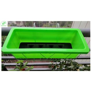 2 GIỎ SẮT Treo Chậu Hoa Ban Công Hình Chữ Nhật - Màu Trắng