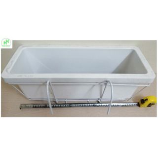 2 GIỎ SẮT Treo Chậu Hoa Ban Công Hình Chữ Nhật - Màu Trắng