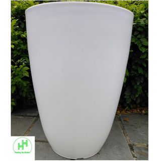 Combo 10 Chậu Nhựa Bom Trơn 350x470 Trắng, KT: 34x47 + 10 Đĩa D270 Đen Hình Tròn, Trồng Hoa, Cây Cảnh