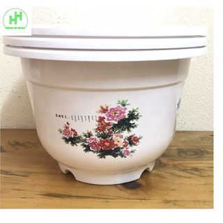 3 Châu Nhựa BỐN MÙA Hình Tròn Màu Trắng Kích Thước A250x170 giá sỉ