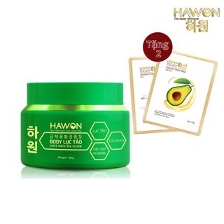 [Tặng 2 Mặt Nạ] Kem Body Lục Tảo Trắng Da Nhanh Chóng Super White HAWON - 100g