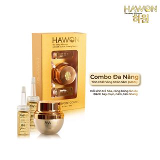 Combo Dưỡng Da Cao Cấp Tinh Chất Vàn.g - Nhân Sâ.m Trẻ Hóa Làn Da HAWON - 40ml
