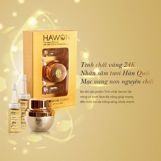 Combo Dưỡng Da Cao Cấp Tinh Chất Vàn.g - Nhân Sâ.m Trẻ Hóa Làn Da HAWON - 40ml