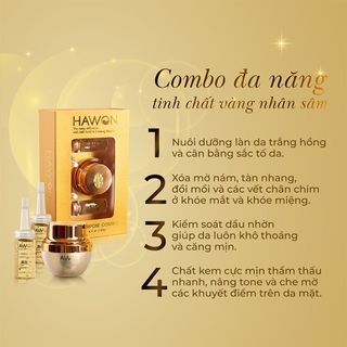 Combo Dưỡng Da Cao Cấp Tinh Chất Vàn.g - Nhân Sâ.m Trẻ Hóa Làn Da HAWON - 40ml